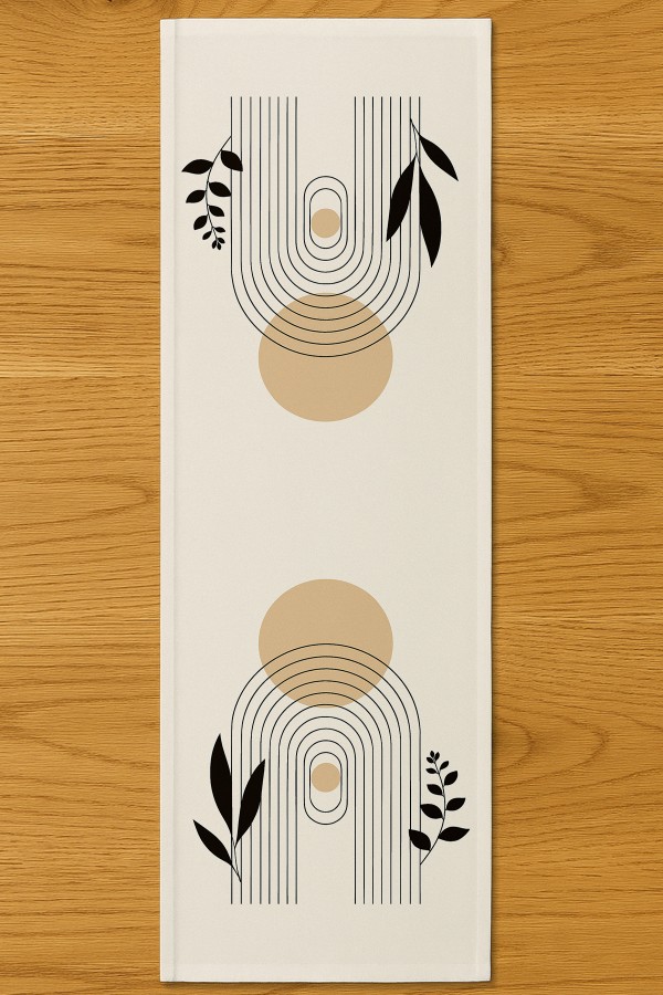Modern Minimal Desenli Dijital Baskı Yıkanabilir Dekoratif Runner 40x140cm Modern Minimal Desenli Dijital Baskı Yıkanabilir Dekoratif Runner 40x140cm