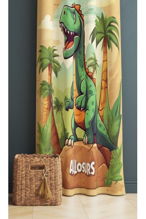 Dinazor Desenli Erkek Çocuk Odası Fon Perde 140x260cm Dinazor Desenli Erkek Çocuk Odası Fon Perde 140x260cm