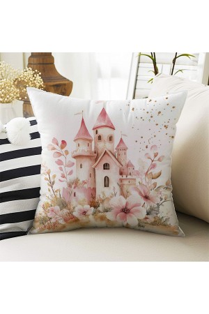 Pembe Prenses Şatolu Desenli Kız ÇocukDekoratif Çift Taraflı Kırlent Kılıfı 43x43cm Pembe Prenses Şatolu Desenli Kız ÇocukDekoratif Çift Taraflı Kırlent Kılıfı 43x43cm