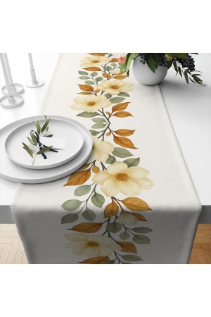 Naturel Çiçek Desenli Dijital Baskı Yıkanabilir Dekoratif Runner 40x140cm Naturel Çiçek Desenli Dijital Baskı Yıkanabilir Dekoratif Runner 40x140cm