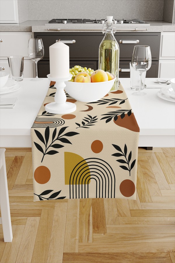 Minimal Renkli Desenli Dijital Baskı Yıkanabilir Dekoratif Runner 40x140cm Minimal Renkli Desenli Dijital Baskı Yıkanabilir Dekoratif Runner 40x140cm