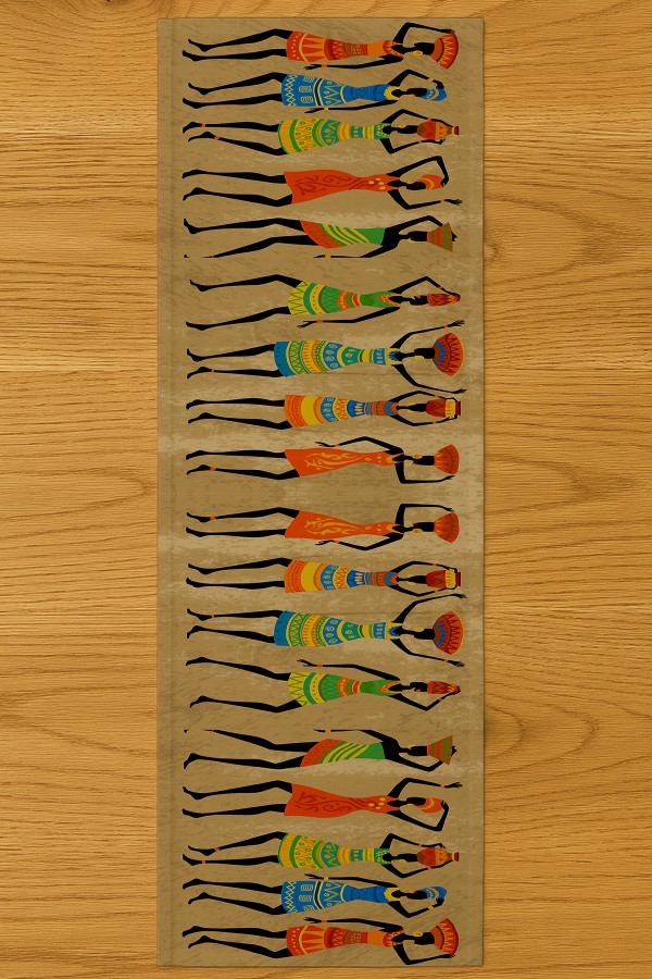 Afika Kadınlar Etnik Desenli Dijital Baskı Yıkanabilir Dekoratif Runner 40x140cm Afika Kadınlar Etnik Desenli Dijital Baskı Yıkanabilir Dekoratif Runner 40x140cm