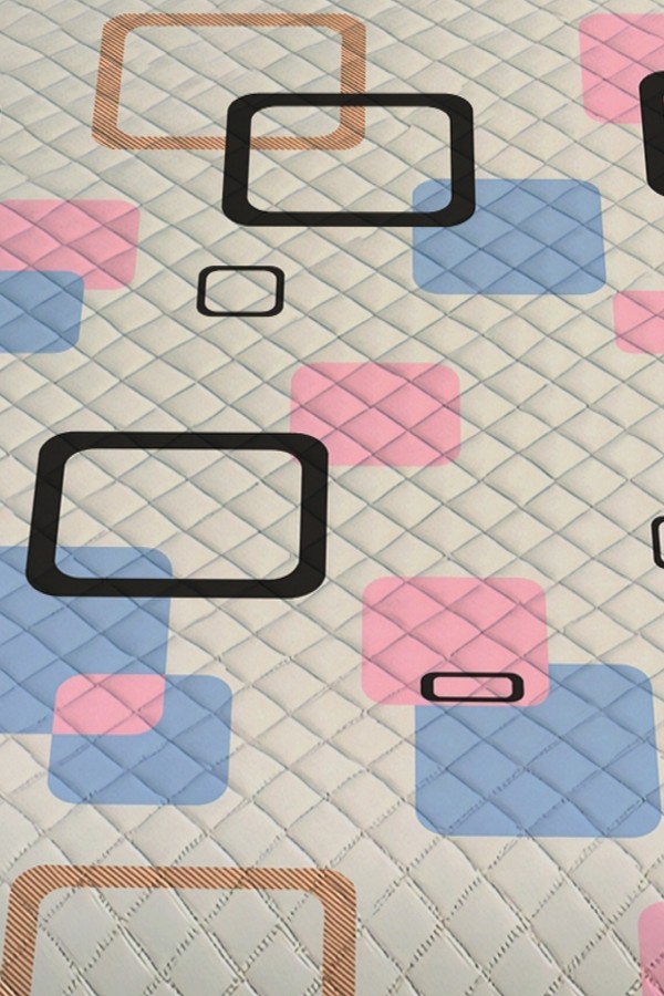 Mavi Pembe Geometrik Desenli Tek Kişilik Pike Takımı Yatak Örtüsü Mavi Pembe Geometrik Desenli Tek Kişilik Pike Takımı Yatak Örtüsü