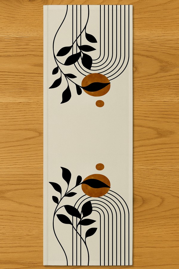 Minimal Desenli Dijital Baskı Yıkanabilir Dekoratif Runner 40x140cm Minimal Desenli Dijital Baskı Yıkanabilir Dekoratif Runner 40x140cm