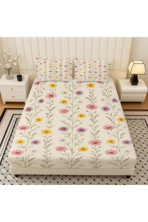 Renkli Çiçekler Desenli Lastikli Çift Kişilik Çarşaf Takımı Yastık Kılıflı 160x200cm Renkli Çiçekler Desenli Lastikli Çift Kişilik Çarşaf Takımı Yastık Kılıflı 160x200cm