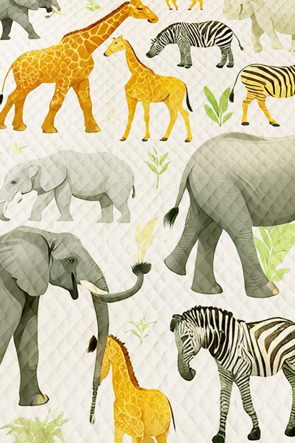 Safari Afrika Hayvanları Desenli Erkek Çocuk Tek Kişilik Pike Takımı Kapitoneli Yatak Örtüsü Safari Afrika Hayvanları Desenli Erkek Çocuk Tek Kişilik Pike Takımı Kapitoneli Yatak Örtüsü