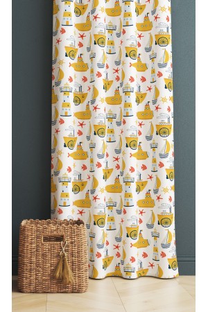 Sarı Denizaltı Denizci Gemili Desenli Erkek Çocuk Odası Fon Perde 140x260cm Sarı Denizaltı Denizci Gemili Desenli Erkek Çocuk Odası Fon Perde 140x260cm