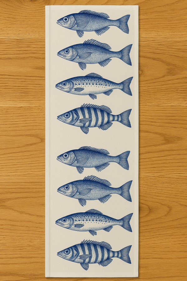 Mavi Balıklar Desenli Dijital Baskı Yıkanabilir Dekoratif Runner 40x140cm Mavi Balıklar Desenli Dijital Baskı Yıkanabilir Dekoratif Runner 40x140cm
