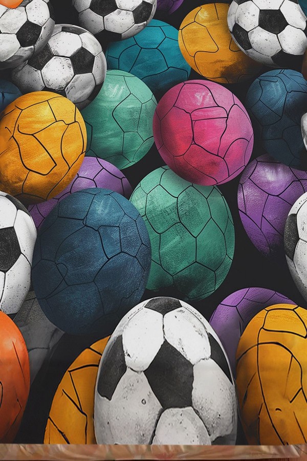 Renkli Toplar Futbol Desenli Erkek Çocuk Tek Kişilik Dekoratif Yatak Örtüsü Yastık Kılıflı Renkli Toplar Futbol Desenli Erkek Çocuk Tek Kişilik Dekoratif Yatak Örtüsü Yastık Kılıflı