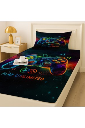 Oyun Konsol Joystick Gamer Desenli Lastikli Tek Kişilik Çarşaf Takımı Yastık Kılıflı 100x200cm Oyun Konsol Joystick Gamer Desenli Lastikli Tek Kişilik Çarşaf Takımı Yastık Kılıflı 100x200cm