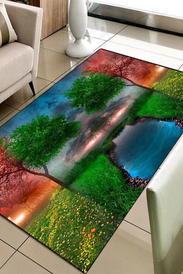 Else Hali Renkli Manzara 3D Modern Dekoratif 3D Salon Halilari Else Hali Renkli Manzara 3D Modern Dekoratif 3D Salon Halilari