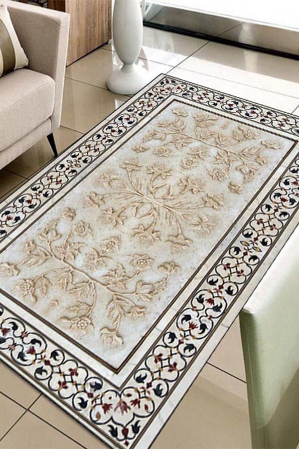 Else Hali Cicekli Mozaik 3D Modern Dekoratif 3D Salon Halilari Else Hali Cicekli Mozaik 3D Modern Dekoratif 3D Salon Halilari
