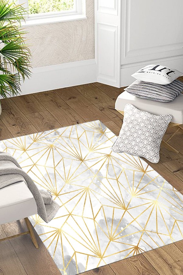 Else Sari Çizgiler Düz Renk Desenli Geometrik Modern Salon Halisi Else Sari Çizgiler Düz Renk Desenli Geometrik Modern Salon Halisi
