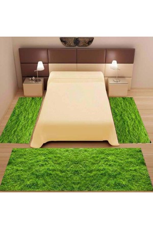 3Lu Set Else Çim Desenli 3D 3 Boyutlu Yatak Odasi Halisi 3 Lü Seti 3Lu Set Else Çim Desenli 3D 3 Boyutlu Yatak Odasi Halisi 3 Lü Seti