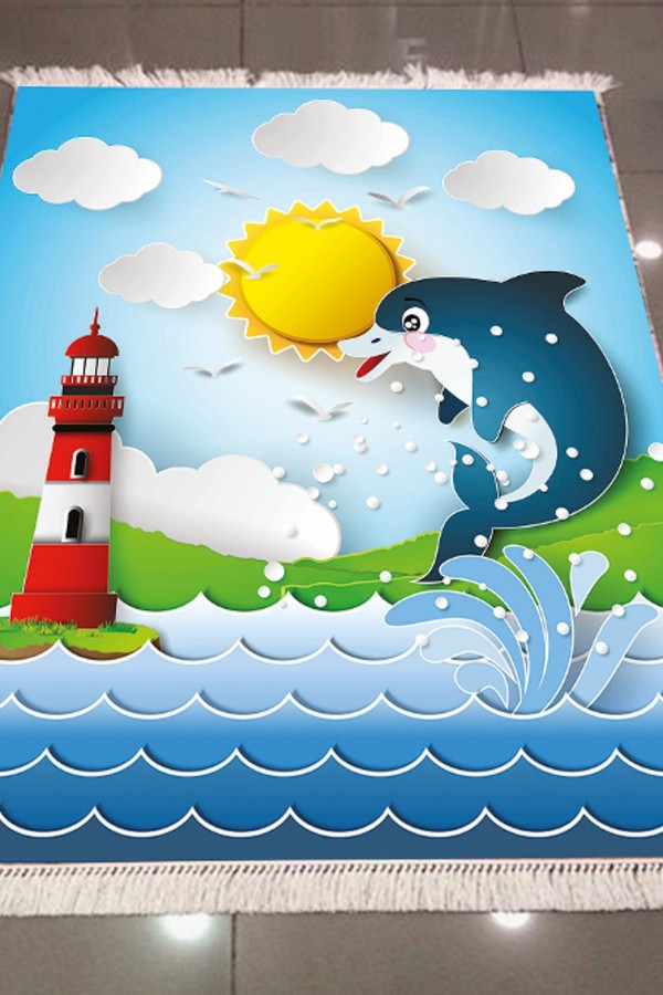 Else Yunuslu Denizci Dekoratif Modern 3D Dokuma Şönil Hali Else Yunuslu Denizci Dekoratif Modern 3D Dokuma Şönil Hali