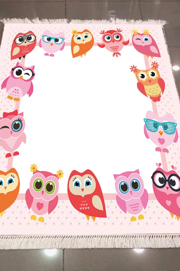 Else Çerçeveli Baykuş Çocuk 3D 3D Dokuma Şönil Halisi Else Çerçeveli Baykuş Çocuk 3D 3D Dokuma Şönil Halisi