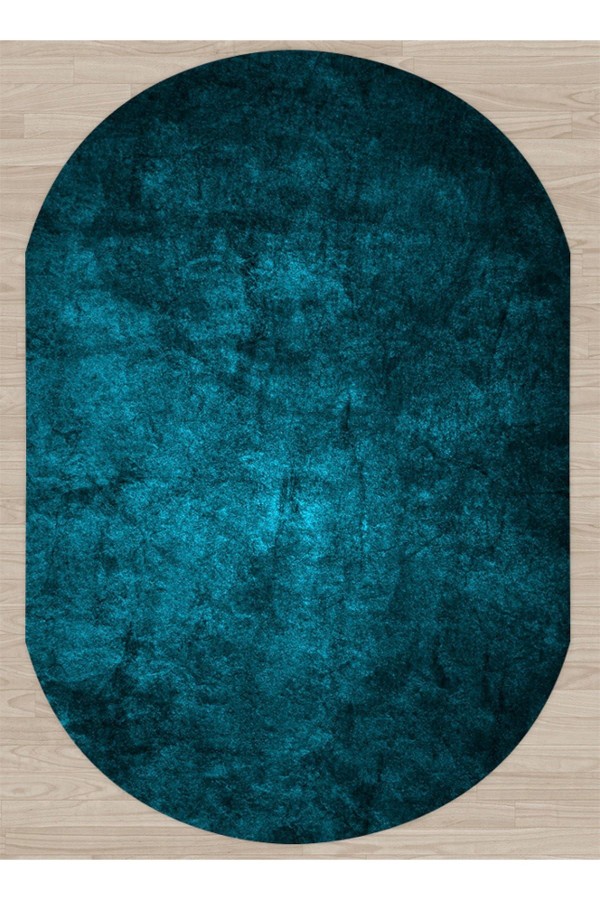 Else Vintage Dekoratif Salon Banyo Baskili 3D Dekoratif Oval Hali