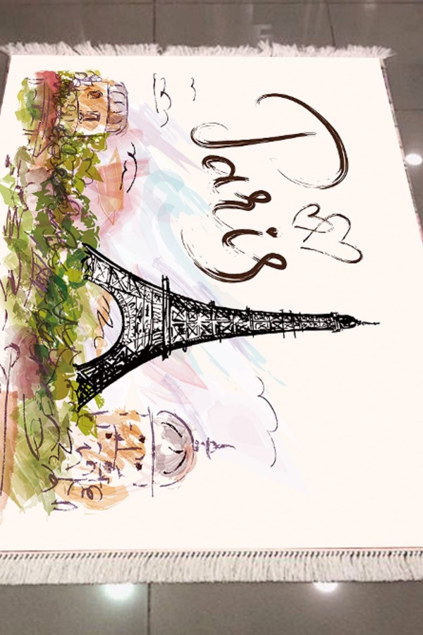 Else Paris Eyfel Dekoratif Modern 3D Dokuma Şönil Hali Else Paris Eyfel Dekoratif Modern 3D Dokuma Şönil Hali
