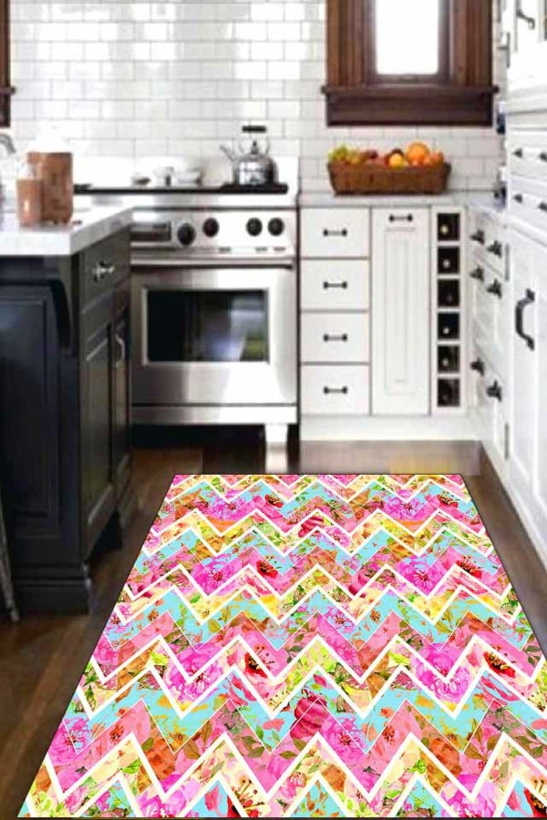 Else Pembe Renkli Zigzag Geometri 3D Desenli Modern Mutfak Halisi Else Pembe Renkli Zigzag Geometri 3D Desenli Modern Mutfak Halisi