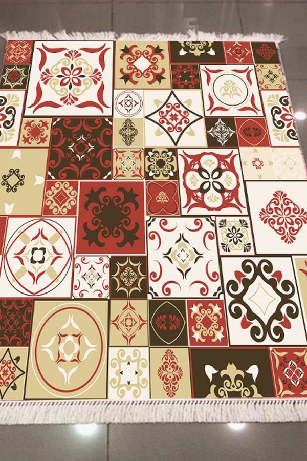 Else Kutu Patchwork Dekoratif Modern 3D Dokuma Şönil Hali Else Kutu Patchwork Dekoratif Modern 3D Dokuma Şönil Hali