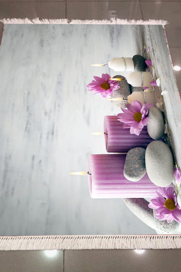 Else Gri Mumlu Çiçek Dekoratif Modern 3D Dokuma Şönil Hali Else Gri Mumlu Çiçek Dekoratif Modern 3D Dokuma Şönil Hali