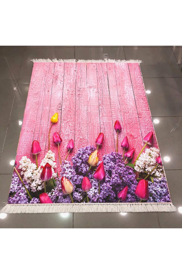 Else Pembe Tahta Çiçek Modern 3D Dokuma Şönil Hali Else Pembe Tahta Çiçek Modern 3D Dokuma Şönil Hali