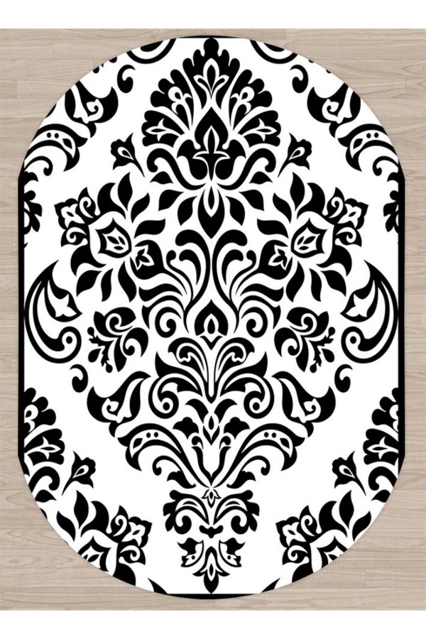 Else Damask Dekoratif Salon Banyo Baskili 3D Dekoratif Oval Hali Else Damask Dekoratif Salon Banyo Baskili 3D Dekoratif Oval Hali