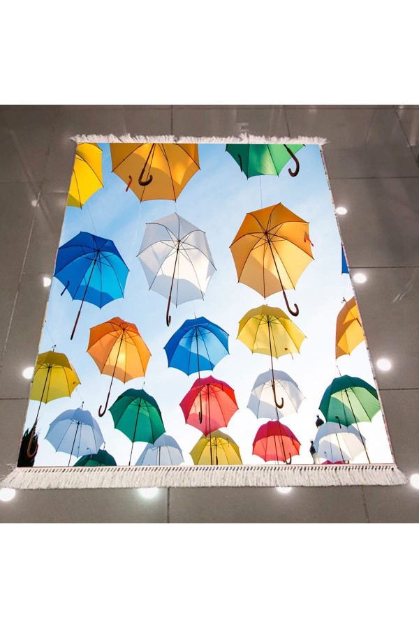 Else Uçan Şemsiyeler Dekoratif Modern 3D Dokuma Şönil Hali Else Uçan Şemsiyeler Dekoratif Modern 3D Dokuma Şönil Hali