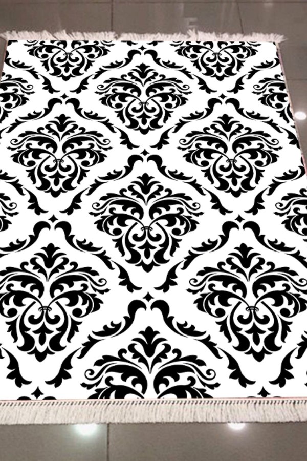 Else Siyah Beyaz Vintage Dekoratif Modern 3D Dokuma Şönil Hali Else Siyah Beyaz Vintage Dekoratif Modern 3D Dokuma Şönil Hali