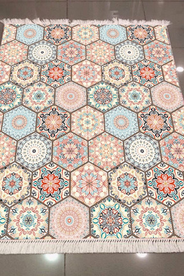 Else Petek Patchwork Dekoratif Modern 3D Dokuma Şönil Hali Else Petek Patchwork Dekoratif Modern 3D Dokuma Şönil Hali