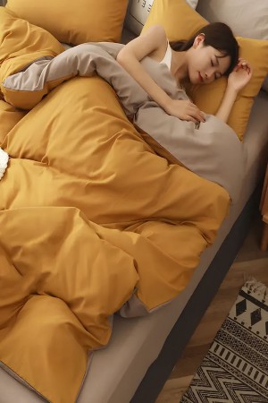 Sarı Sütlü Kahve Düz Renk Çift Taraflı Pamuk Saten Tek Kişilik Nevresim Takımı Sarı Sütlü Kahve Düz Renk Çift Taraflı Pamuk Saten Tek Kişilik Nevresim Takımı