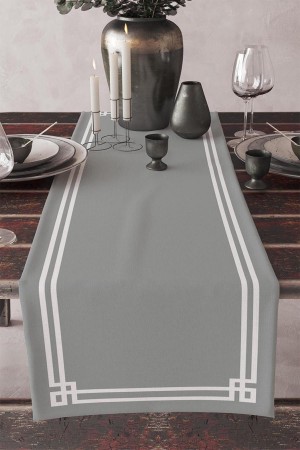 Gri Beyaz Çizgili Desenli Baskılı Leke Tutmaz Yıkanabilir Dekoratif Masa Örtüsü Runner 40x140cm Gri Beyaz Çizgili Desenli Baskılı Leke Tutmaz Yıkanabilir Dekoratif Masa Örtüsü Runner 40x140cm