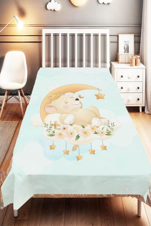 Uykucu Ayıcıklı Çiçekli Desenli Çocuk Ve Bebek Odası Dekoratif Yatak Örtüsü Uykucu Ayıcıklı Çiçekli Desenli Çocuk Ve Bebek Odası Dekoratif Yatak Örtüsü