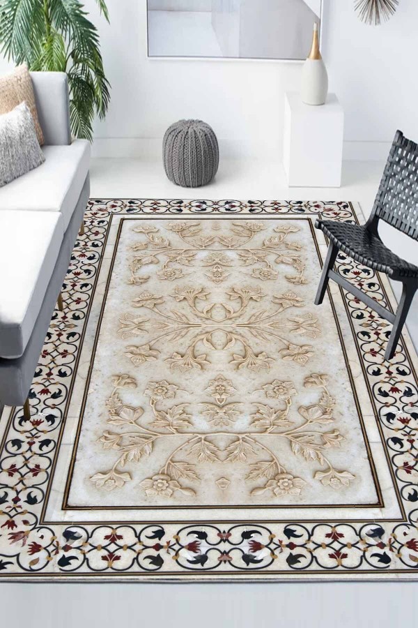 Osmanlı Mermer Desenli Modern Kaymaz Yıkanabilir Mutfak Salon Halısı Osmanlı Mermer Desenli Modern Kaymaz Yıkanabilir Mutfak Salon Halısı