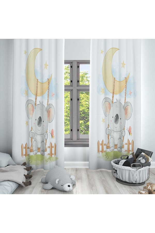 ElseSevimli Koala Desenli Dekoratif Çocuk Ve Bebek Odası Fon Perde ElseSevimli Koala Desenli Dekoratif Çocuk Ve Bebek Odası Fon Perde