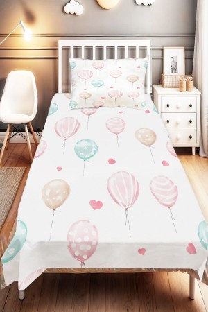Pembe Mavi Balonlar Desenli Tek Kişilik Çocuk Ve Bebek Odası Dekoratif Yatak Örtüsü Pembe Mavi Balonlar Desenli Tek Kişilik Çocuk Ve Bebek Odası Dekoratif Yatak Örtüsü