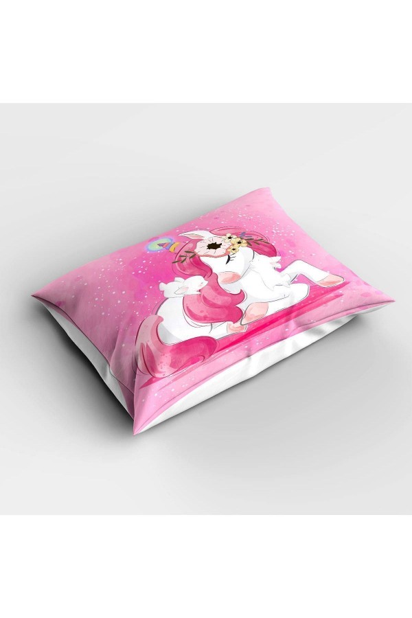 Pembe Unicorn Atlı Desenli Çocuk Ve Bebek Odası Dekoratif Yatak Örtüsü Pembe Unicorn Atlı Desenli Çocuk Ve Bebek Odası Dekoratif Yatak Örtüsü