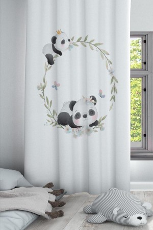 Sevimli Panda Ayıcıklar Desenli Dekoratif Çocuk Ve Bebek Odası Fon Perde Sevimli Panda Ayıcıklar Desenli Dekoratif Çocuk Ve Bebek Odası Fon Perde