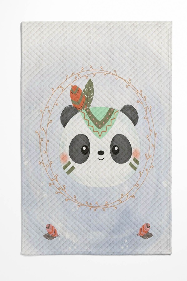 Sevimli Panda Ayıcıklar Desenli Tek Kişilik Çocuk Pike Takımı Sevimli Panda Ayıcıklar Desenli Tek Kişilik Çocuk Pike Takımı