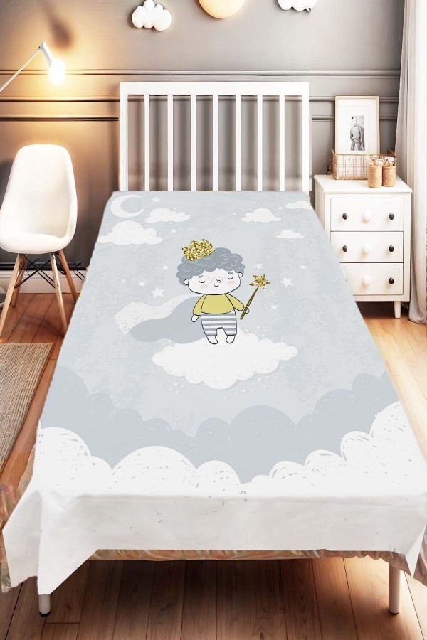 Küçük Prens Desenli Çocuk Ve Bebek Odası Dekoratif Yatak Örtüsü Küçük Prens Desenli Çocuk Ve Bebek Odası Dekoratif Yatak Örtüsü