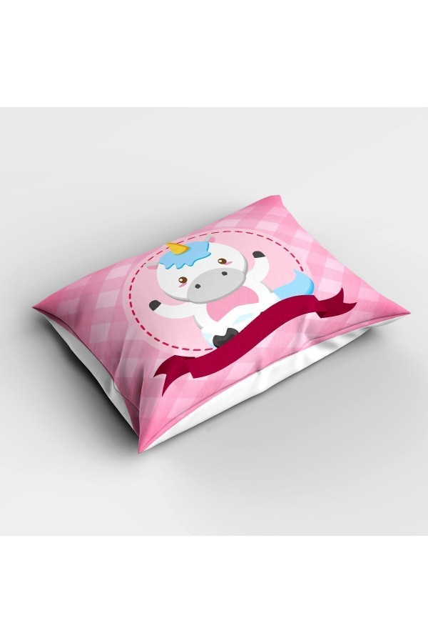 Pembe At Desenli Çocuk Ve Bebek Odası Dekoratif Yatak Örtüsü