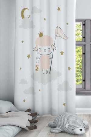 Sevimli Kuzulu Desenli Dekoratif Çocuk Ve Bebek Odası Fon Perde Sevimli Kuzulu Desenli Dekoratif Çocuk Ve Bebek Odası Fon Perde