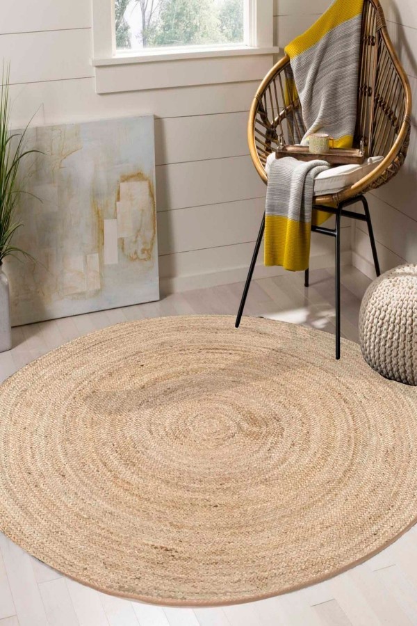 Düz Bolero Örme Jüt Örgü Halı Hasır Kilim