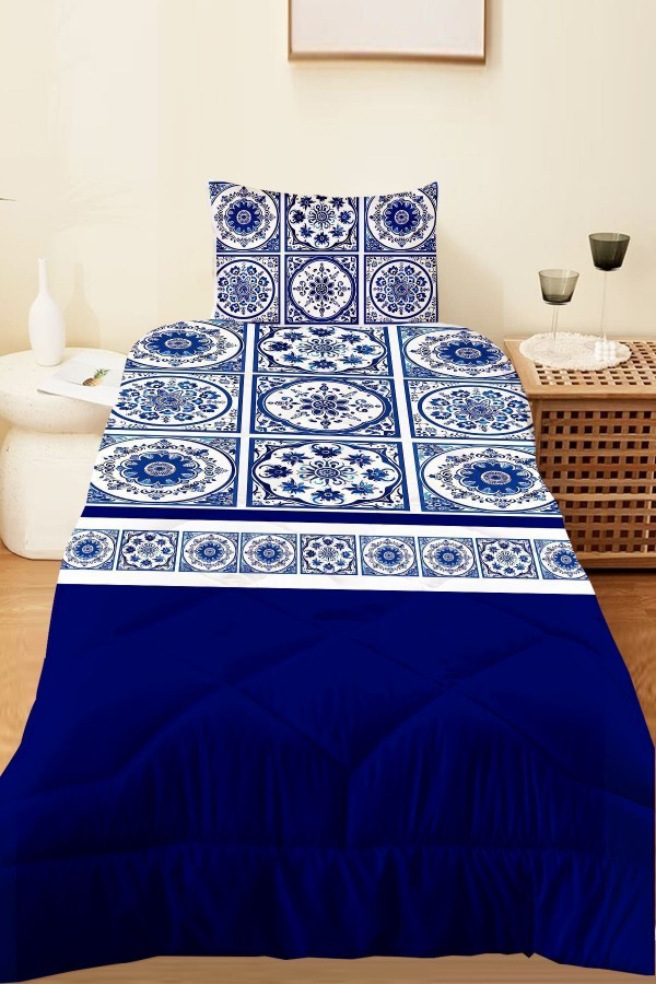Mavi Beyaz Çini Desenli Tek Kişilik ve Çoçuk Mikrofiber Kapitone Yorgan Yastık Kılıflı Uyku Seti Mavi Beyaz Çini Desenli Tek Kişilik ve Çoçuk Mikrofiber Kapitone Yorgan Yastık Kılıflı Uyku Seti
