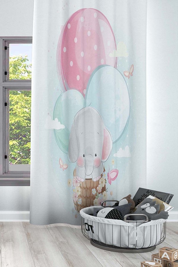 Filli Tilki Desenli Dekoratif Çocuk Ve Bebek Odası Fon Perde Filli Tilki Desenli Dekoratif Çocuk Ve Bebek Odası Fon Perde