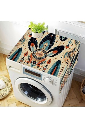Renkli Tüyler Desenli Dekoratif Bulaşık Kurutma ve Çamaşır Makinesi Örtüsü 60x140cm Renkli Tüyler Desenli Dekoratif Bulaşık Kurutma ve Çamaşır Makinesi Örtüsü 60x140cm