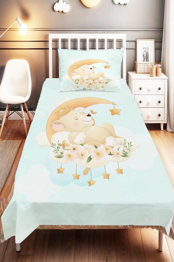 Uykucu Ayıcıklı Çiçekli Desenli Çocuk Ve Bebek Odası Dekoratif Yatak Örtüsü Uykucu Ayıcıklı Çiçekli Desenli Çocuk Ve Bebek Odası Dekoratif Yatak Örtüsü