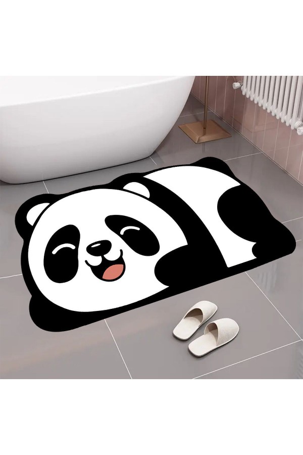 Sevimli Panda Su Emici Duş Önü Banyo Paspası Klozet Tek Parça Hayvanlı Banyo Halısı Sevimli Panda Su Emici Duş Önü Banyo Paspası Klozet Tek Parça Hayvanlı Banyo Halısı