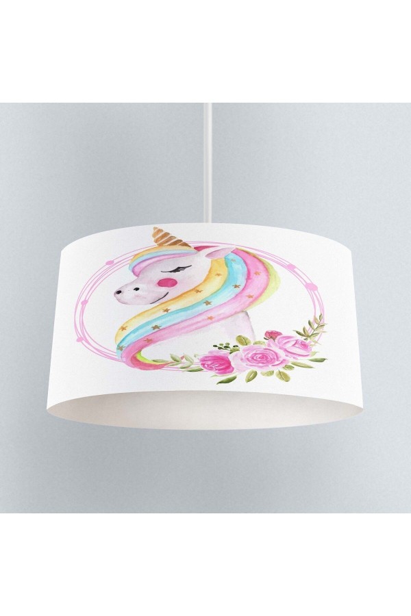 Unicorn Atlı Desenli Çocuk Bebek Odası Sarkıt Avize