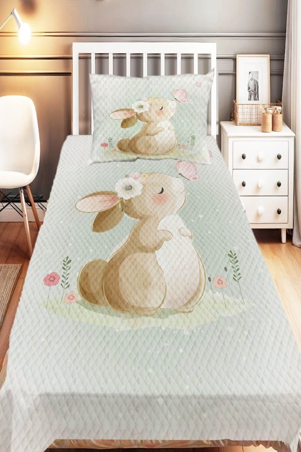 Pembe Love Bisikletli Panda Desenli Tek Kişilik Çocuk Pike Takımı Pembe Love Bisikletli Panda Desenli Tek Kişilik Çocuk Pike Takımı